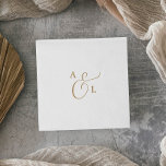 Elegant Gold Script Monogram Wedding Napkins<br><div class="desc">These elegant gold script monogram wedding paper napkins are perfect for a simple wedding reception. The minimalist gold and white design features fancy romantic typography with modern glam style. Customisable in any colour. Keep the design minimal and classy, as is, or personalise it by adding your own graphics and artwork....</div>