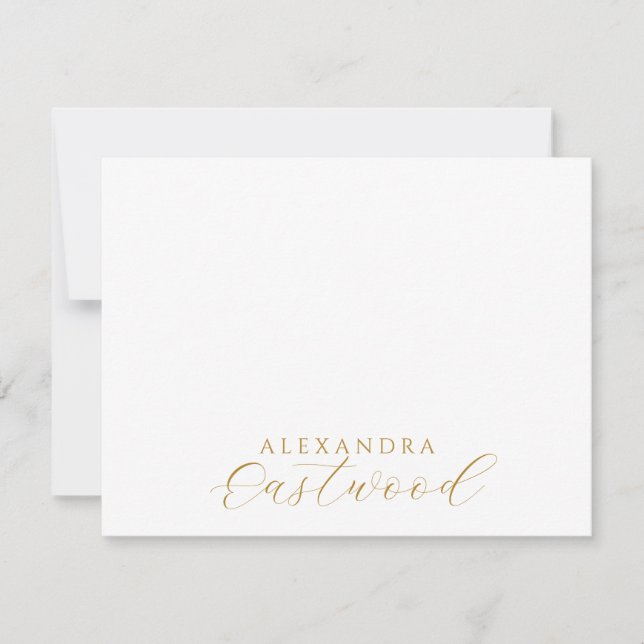 Elegant Gold Script Name Typography Card (Front)