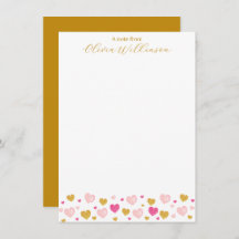 Elegant Gold Script Name| Watercolor Hearts