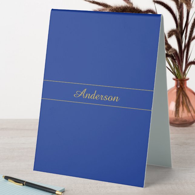 Elegant Gold Script on Navy Blue Background (In SItu (Table))
