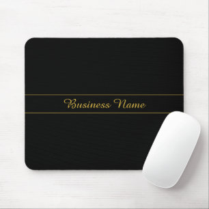 Elegant Gold Script on Navy Blue Background Mouse Mat