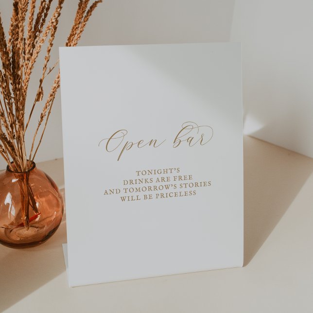 Elegant Gold Script Open Bar Sign (Creator Uploaded)