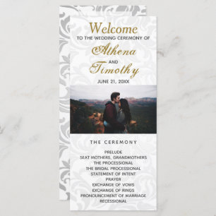 Elegant Gold Script Personal Photo Wedding Program Programme