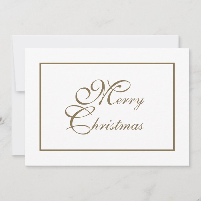 Elegant Gold Script Personalised Christmas Holiday Card (Front)