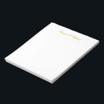 Elegant Gold Script Personalised Note Pad<br><div class="desc">Elegant gold script personalised note pad.</div>