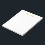 Elegant Gold Script Personalised Note Pad<br><div class="desc">Elegant gold script personalised note pad.</div>