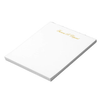 Elegant Gold Script Personalised Note Pad