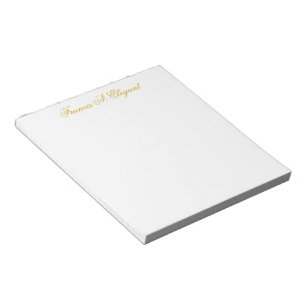 Elegant Gold Script Personalised Notepad