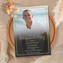 Elegant Gold Script Retirement Party Photo