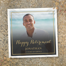 Elegant Gold Script Retirement Party Photo