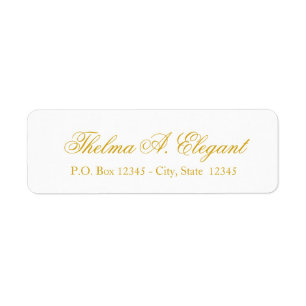 Elegant Gold Script Return Address Label