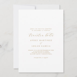 Elegant Gold Script Spanish Nuestra Boda Invitation