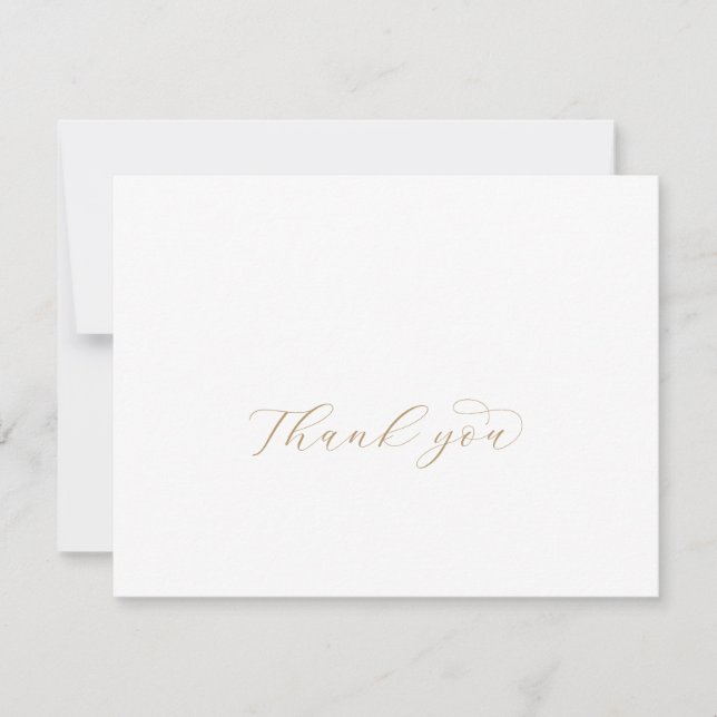 Elegant Gold Script Thank You Card (Front)