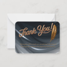 Elegant Gold Script Thank You Card