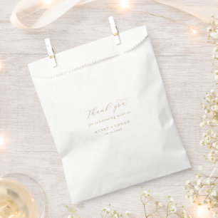 Elegant Gold Script Thank You Wedding Favour Bag