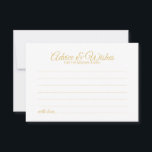 Elegant Gold Script Wedding Advice and Wishes Card<br><div class="desc">Add a personal touch to your wedding with an elegant wedding advice and wishes card. This advice card features title in gold modern elegant calligraphy font style and details in gold sans serif font style on white background. Perfect for wedding, baby shower, birthday party, bridal shower, bachelorette party and any...</div>