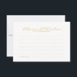 Elegant Gold Script Wedding Advice and Wishes Card<br><div class="desc">Add a personal touch to your wedding with an elegant wedding advice and wishes card. This advice card features title in gold modern elegant calligraphy font style and details in gold sans serif font style on white background. Perfect for wedding, baby shower, birthday party, bridal shower, bachelorette party and any...</div>