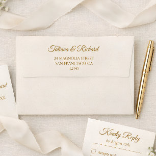 Elegant Gold Script Wedding Envelope