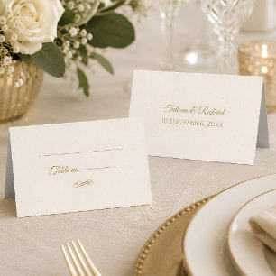 Elegant Gold Script Wedding Escort Card