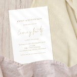 Elegant Gold Script Wedding Evening Party Invitation<br><div class="desc">Elegant Gold Script Wedding Evening Party Reception. A set handwritten style for Evening Party and the rest of the text you can easily personalise. The text and background colours can be changed to any or your choice via the customise further option.</div>