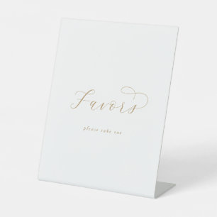 Elegant Gold Script Wedding Favours Sign