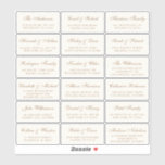 Elegant Gold Script Wedding Guest Address Labels<br><div class="desc">Elegant light cream address label stickers for your wedding guest list featuring the names in a formal gold calligraphy script and the addresses in classic gold serif typography. Each sheet contains 18 stickers -- when finished with one, place it in your cart and start a new sheet the next 18...</div>