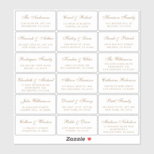 Elegant Gold Script Wedding Guest Address Labels