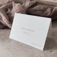 Elegant Gold Script Wedding Menu Option Place Card