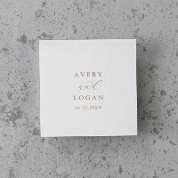 Elegant Gold Script Wedding Napkins