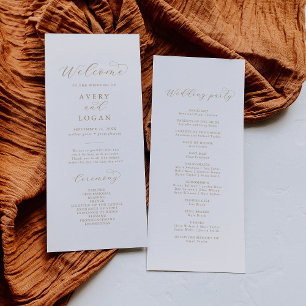 Elegant Gold Script Wedding Program Programme