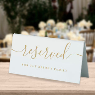 Elegant Gold Script Wedding Reserved