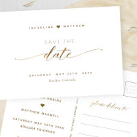 Elegant Gold Script, Wedding Save The Date P