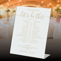 Elegant Gold Script Wedding Schedule Timeline
