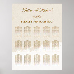 Elegant Gold Script Wedding Seating Chart