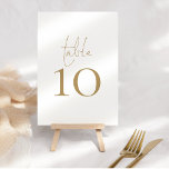 Elegant Gold Script Wedding Table Number<br><div class="desc">Elegant Gold Script Wedding Table is set in a handwriting style script and your table number beneath. Easily personalise the number. The same design is on the other side and will update simultaneously as you make your change to the number. Add to your cart separately for each table number as...</div>
