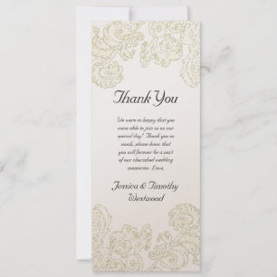 Elegant Gold Scrolls Wedding Thank You Card