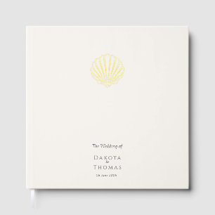 Elegant Gold Seashell Wedding Guest Book