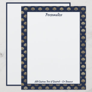 Elegant Gold Seashells Ocean Beach Theme 