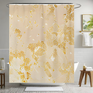 Elegant Gold Sequin Shower Curtain