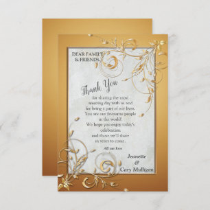 Elegant Gold shades & Abstract flowers RSVP Card
