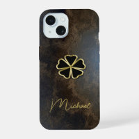 Elegant Gold Shamrock,Clover Leather Look
