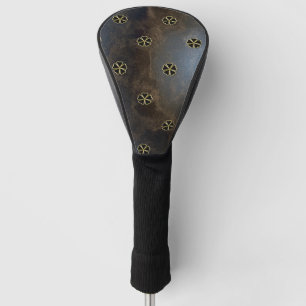 Elegant Gold Shamrock,Clovers Leather Look Golf Head Cover