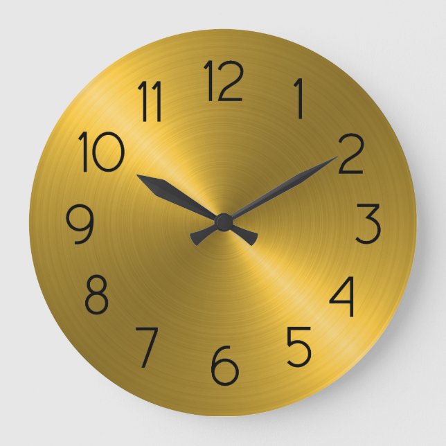 Elegant Gold Sheen Large Clock (Front)