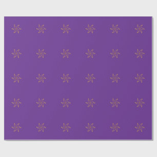 Elegant Gold Shooting Star Snowflake Fireworks Wrapping Paper