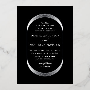 Elegant gold silver black modern geometric wedding