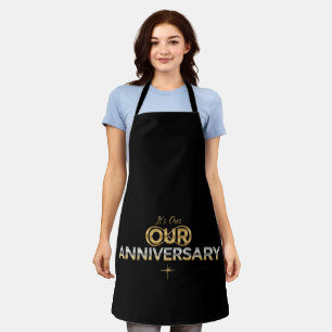 Elegant Gold & Silver It's Our Anniversary Apron