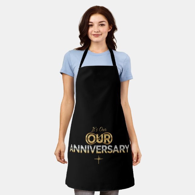 Elegant Gold & Silver | It's Our Anniversary  Apron (Worn)