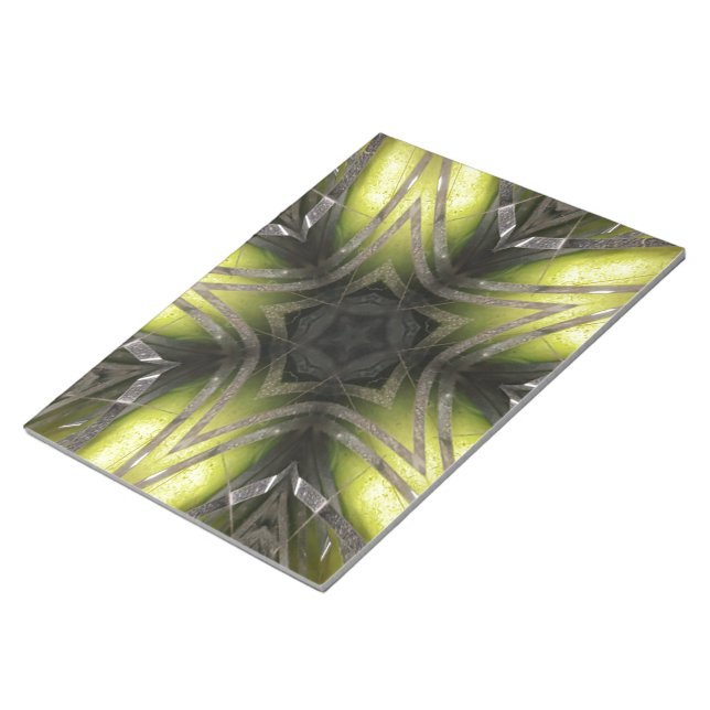 Elegant Gold Silver Kaleidoscope Christmas Star Notepad (Angled)