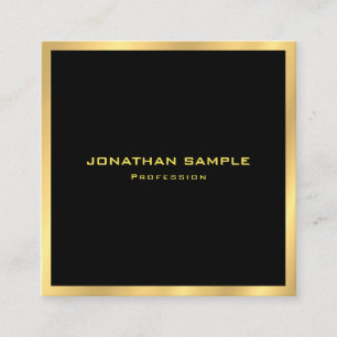 Elegant Gold Simple Plain Modern Professional Square Business Card