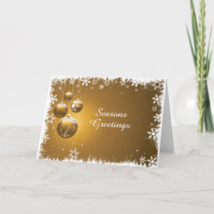 Elegant Gold Snowflake Christmas Greeting Card